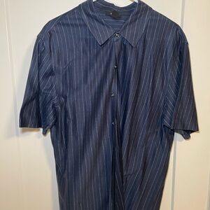 Alfani Men's Navy Striped Casual Shirt